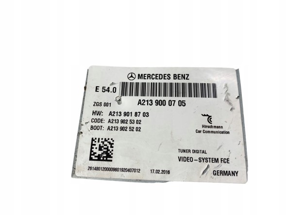 Mercedes-Benz OE a2139000705 2139000705 MERCEDES W213 ЦИФРОВИЙ ВІДЕО ТЮНЕР