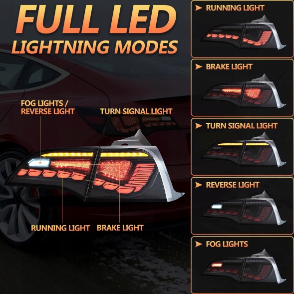 VLAND 75D191-1 LDTE15 MHM Світильники тиль kpl Full Led Neon Oled Діоди Тюнінг Tesla модель 3 17-23 Lift Y 20