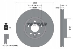 Textar 92196903 Гальмівний диск textar 92196903