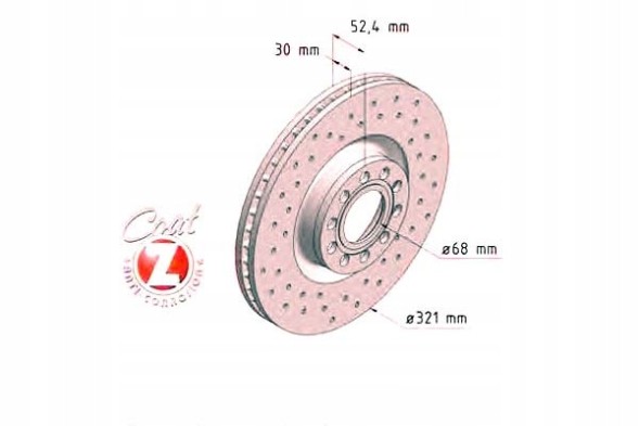 Zimmermann 100.3324.52 Zimmermann спортивні передні диски audi a6 c5 s6 321мм 100.3324.52