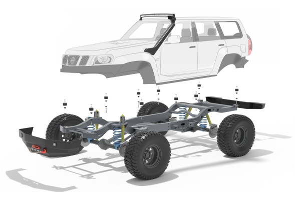 Китай Nissan Patrol Gu4 body lift 25mm lift 1 cal / wersja 5 drzwiowa Nissan Patrol Gu4 боді ліфт 25мм ліфт 1 дюйм / 5 дверна версія