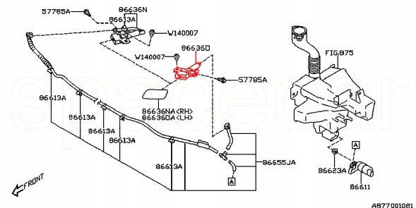 Subaru OE 86636VA001 Омивач насадки фари передньої лампи subaru wrx levorg v10 2013-2022