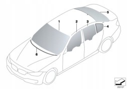 BMW OE Скло дверей заднє праве BMW F30 F80 51357259822