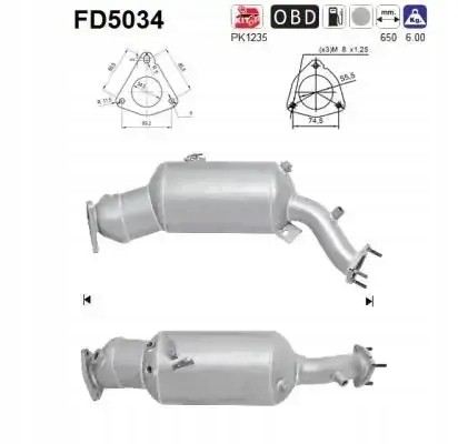 AS FD5034 Сажовий фільтр fap dpf fd5034 as audi