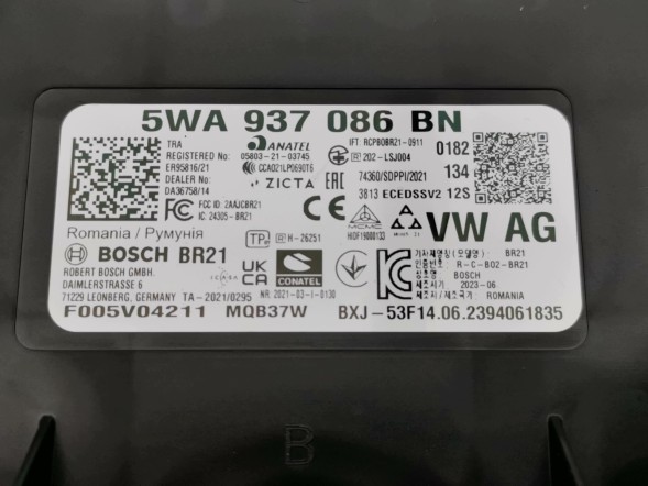 Volkswagen OE 5WA937086BN, DWP5WA937086BNOE Модуль керування комфортом Cupra Leon Sportstourer 5WA937086BN Новий