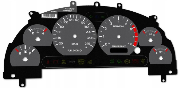 Moman 0089688081808 Заміна циферблатів спідометра Ford Mustang 99-04 на MPH