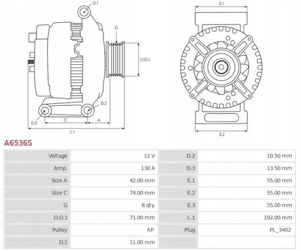 AS-PL A6536S Новий альтернатор ford f 550 6.4 ford f 450 6.4