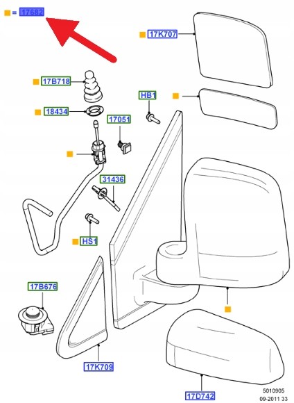 Ford OE 2T14-17683-BV FORD TRANSIT CONNECT MK1 Дзеркало ліве