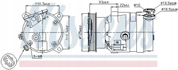 Nissens 89106 Компресор компресора кондиціонера 89106 nissens