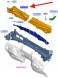 Ford OE JB3B-2102222-BB, JB3Z21022A68B ПРАВА ПЕРЕДНЯ НАКЛАДКА ЛОБОВОГО СКЛА FORD RANGER MK5 2019- OEM 2322976 _ JB3B-2102222-BB