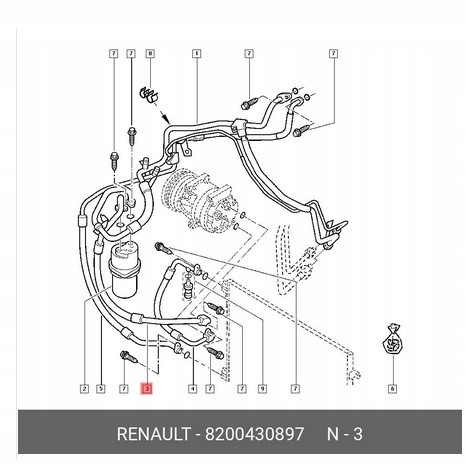 Prolights acn8200430897 Шнур кондиціонування повітря RENAULT TRAFIC II 2.5D 08.06- 8200430897