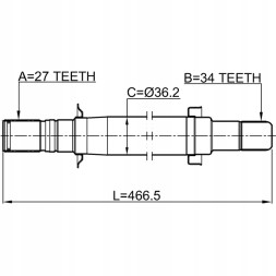 Febest 1012-CAPRH Піввісь права 34х466х27 chevrolet captiva opel antara opel 4802977 гм25937980