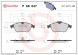 P68047 BREMBO Комплект гальмівних колодок з 4 шт дисків