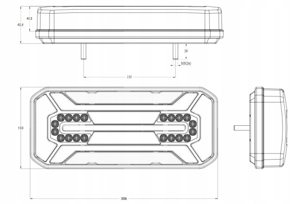 WAŚ 1298 DD L/P O24x2 Лампи задні WAŚ комплект 2 шт W185DD навантаження 24В