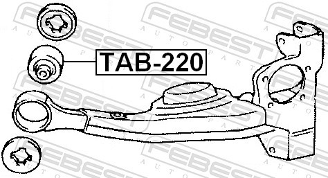 TAB 220 FEBEST САЙЛЕНТБЛОК ЗАДНЬОГО ПОДОВЖНЬОГО ВАЖЕЛЯ