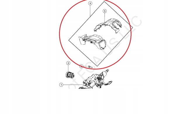 Jeep OE 5UT26DX9AB Накладка на рульову колонку Jeep Compass