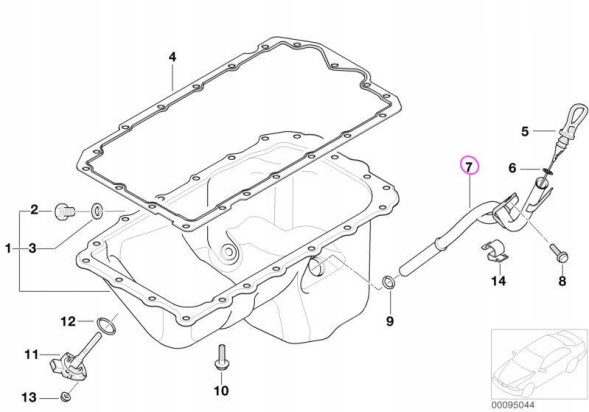 BMW OE Направляюча байонетна труба BMW E46 11437505011 OE