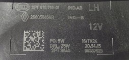 Renault OE 266058468R RENAULT ORYGINAŁ Нова орг лампа для денного водіння led drl ліва renault captur ii lift 2024-