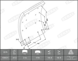 AD BRAKE VIC-121668 Комплект гальмівних колодок для SCANIA 3, 3 BUS, 4 01.88-