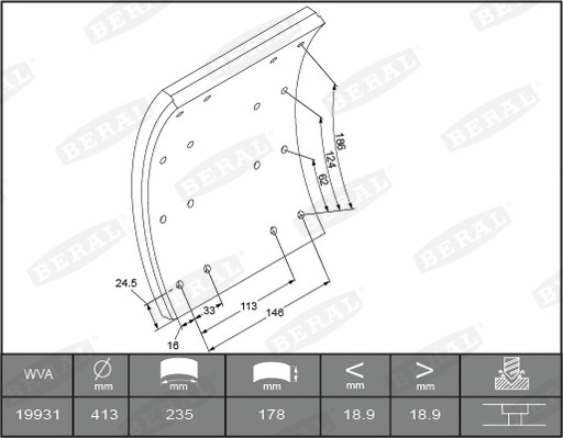 AD BRAKE VIC-121668 Комплект гальмівних колодок для SCANIA 3, 3 BUS, 4 01.88-