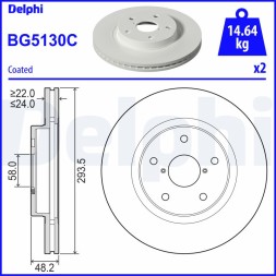 BG5130C DELPHI Диск гальмівний