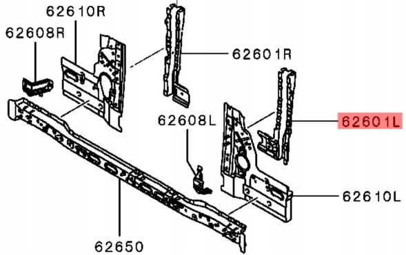 Mitsubishi OE WB/5256C635 5256C635 MITSUBISHI L200 L 200 ПІДСИЛЕННЯ КРОНШТЕЙН З'ЄДНАННЯ БАЛКА РАДІАТОРА ЛІВА