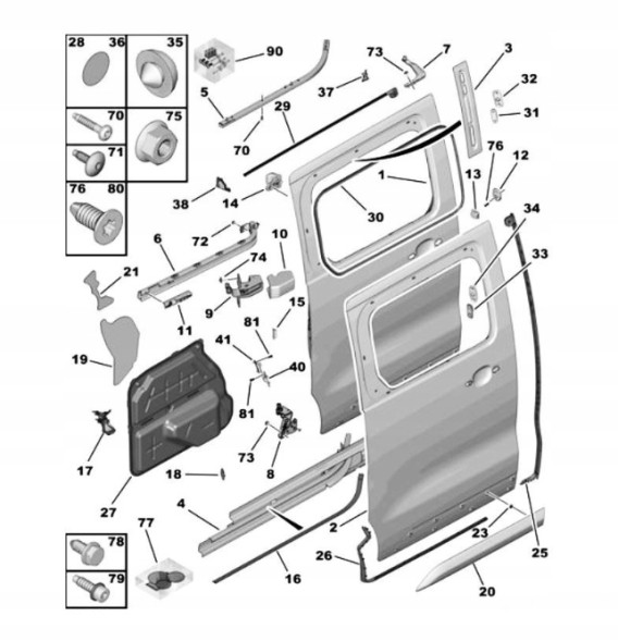 Peugeot OE ПЛАНКА БІЧНИХ ПРАВИХ ДВЕРЕЙ PEUGEOT EXPERT IV 9820456380
