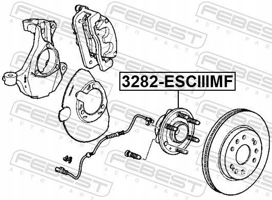 Febest 3282-ESCIIIMF Маточина колеса, підшипник febest 3282-esciiimf