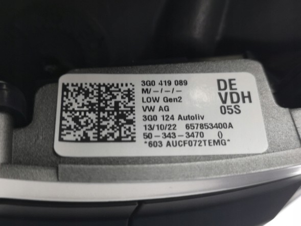 Volkswagen OE 3G0419089DE, DWP3G0419089DEOE Багатофункціональне кермо VW Passat B8 3G0419089DE Нове оригінальне