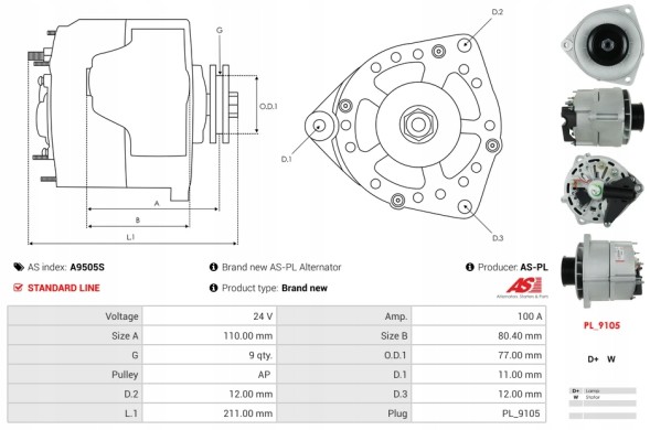 AS-PL A9505S Мерседес бенз вантажівки &amp; buses 1015 4.2 [OM904.922] 10.2004-, мерседес бенз