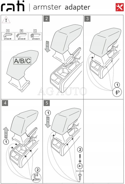 Rati V05231A Підлокітник Armster 3, Škoda Yeti, 09-17; Škoda Octavia II, 04-13, тка.