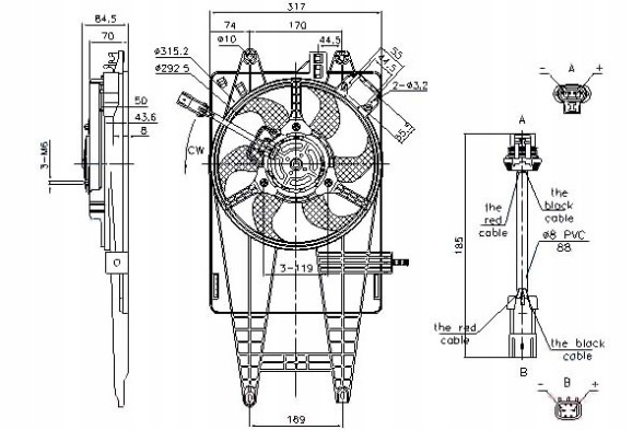 Nissens PRO/85162 NIS Вентилятор радіатора (з корпусом) fiat idea punto l + асистент зіткнення #34