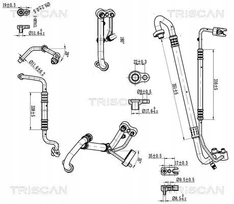 Triscan 9010 24005 Шнур кондиціонування повітря 9010 24005 triscan opel adam