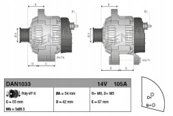 Denso DAN1033 Генератор дан1033 denso