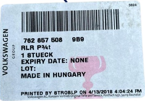Volkswagen OE 762857508/ Дзеркало заднього виду Volkswagen OE чорне праве для легкових автомобілів