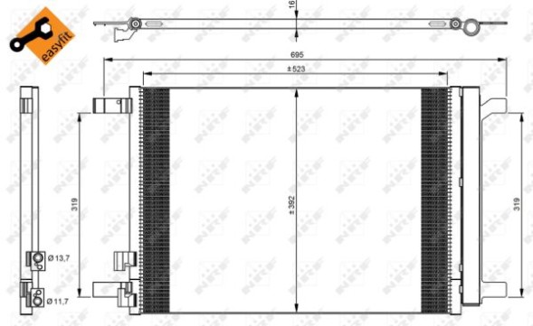 35968 NRF Радіатор кондиціонера