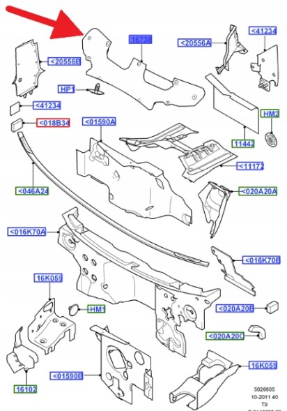 Ford OE ЗВУКОІЗОЛЯЦІЯ МАСКИ FORD TRANSIT 2006- OE 1484352 _ 6C11-B16746-BF