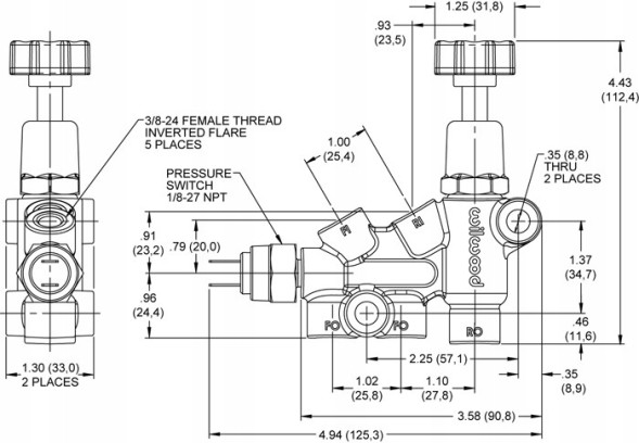 WILWOOD USA-WIL-260-11179 Регулятор гальмівного зусилля з ручкою Wilwood