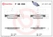 P68059 BREMBO Комплект гальмівних колодок з 4 шт дисків