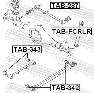 TAB 342 FEBEST САЙЛЕНТБЛОК ЗАДНЬОГО ПОДОВЖНЬОГО ВАЖЕЛЯ