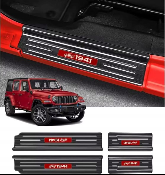 7Mot 777654 Накладки на пороги JEEP WRANGLER JL 4 ДВЕРІ CARBON Ювілейні 2018-2025
