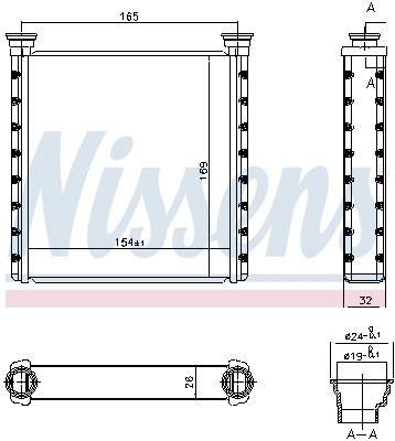 Nissens 70533 Теплообмінник, обігрів салону nissens 70533