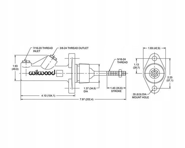 WILWOOD USA-WIL-260-6087 Головний циліндр Wilwood 0,625 кал