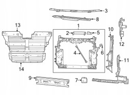 Jeep OE 68456746AE Підсилення верхньої балки Jeep Grand Cherokee L WL 2021 2022 2023 2024