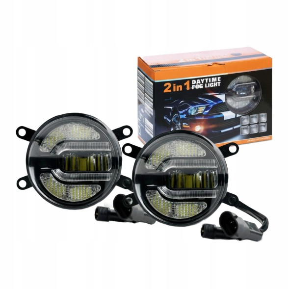 M-Tech WLF201 Денні ліхтарі led drl + halogen fog led 2в1 90мм wlf201 m-tech