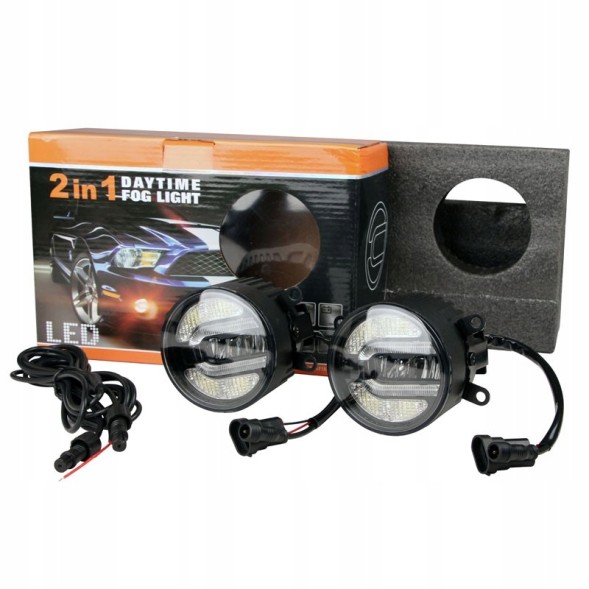 M-Tech WLF201 Денні ліхтарі led drl + halogen fog led 2в1 90мм wlf201 m-tech