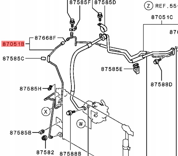 Mitsubishi OE 7815A068 Mitsubishi lancer шнур кондиціонування трубка