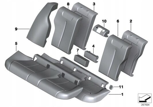 BMW OE Чохол на сидіння шкіра OYSTER BMW F30 F31 52207387720