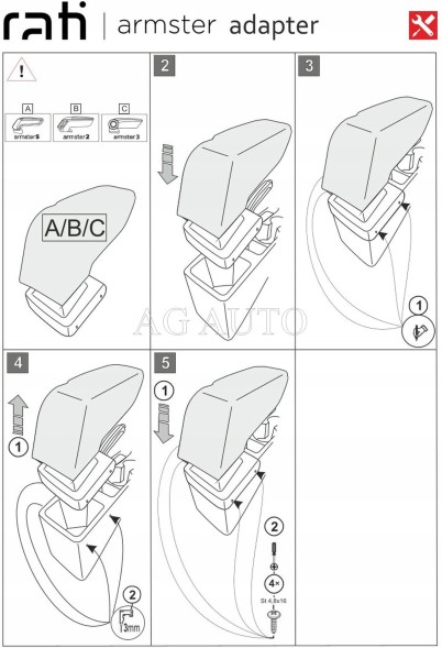 Rati 65.V05075A Підлокітник призначений для Hyundai i20, 2014-2020, Armster 3