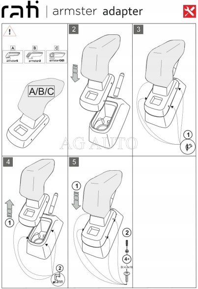 Rati V05003 Підлокітник Armster 3, Citroen C3, 2017-2024, тканина